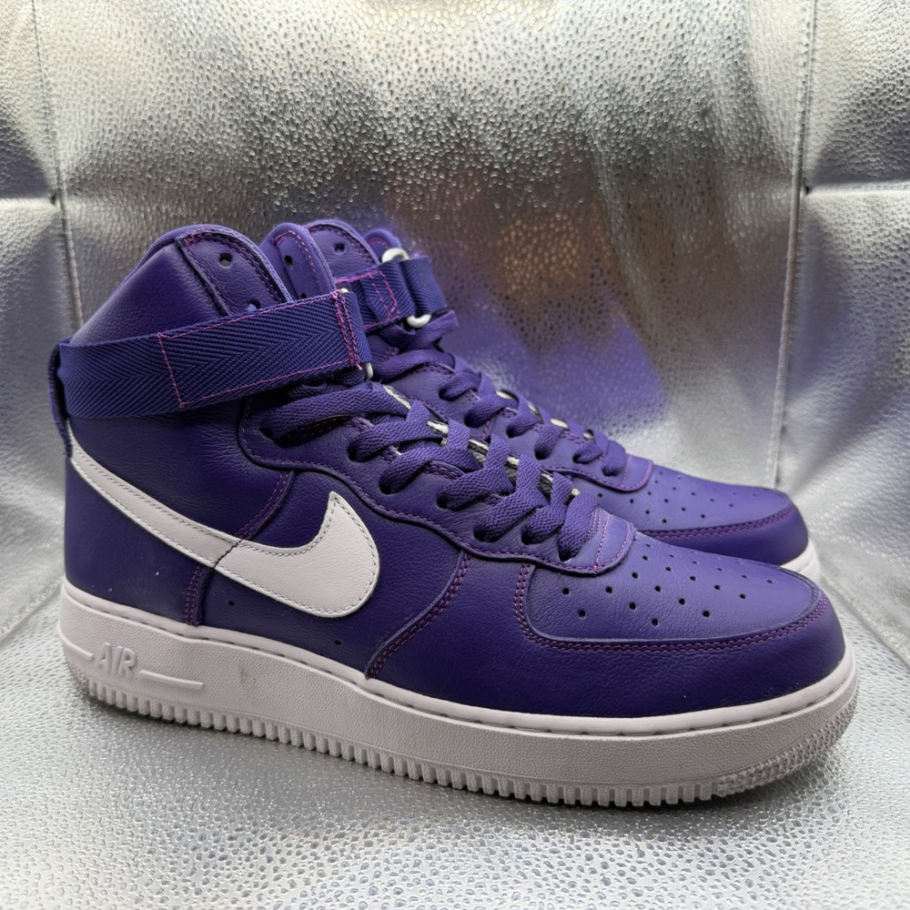 Size 10 Nike Air Force 1 High Sneaker Mens Purple Excellent 823297-500 AF1